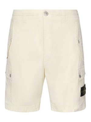 STONE ISLAND: casual trousers - Cargo Bermuda With Logo Patch