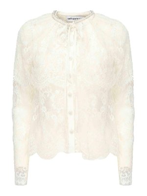Tシャツ・カットソー Self-Portrait Crochet' White Cotton Blend Top Self-Portrait 'Crochet' Cotton Blend Top in White | Lyst