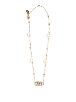 【関税&送料込】Self Portrait Brass Necklace With Crystals Self Portrait Brass necklace with crystals - Silver | PF25621NSL