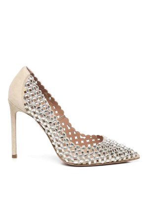 Aquazzura: court shoes - Suede Pumps With Crystals
