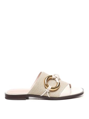 COCCINELLE: flat shoes - Carmy Canvas Flat Sandals