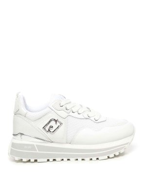 Liu Jo: sneakers - Sneaker in pelle e mesh piattaforma
