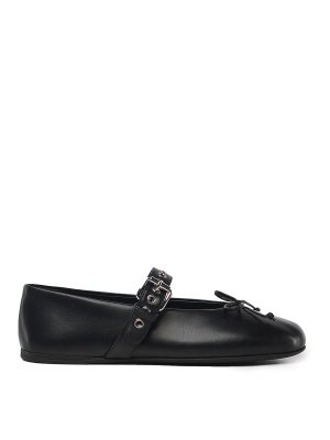 MIU MIU: flat shoes - Leather Ballerinas