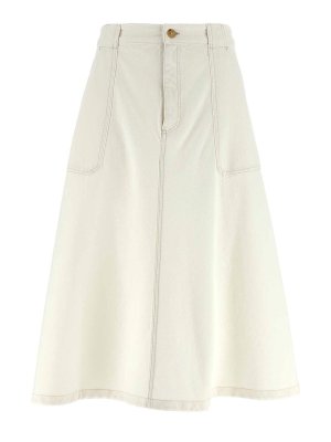 スカート Khaite Lucian' White Silk Skirt Lucian Skirt – KHAITE