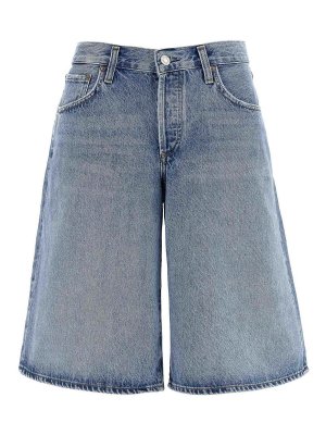 ショートパンツ BOTTEGA VENETA Women Shorts  Burmudas 703115V25W0 8955 BLUE Bottega Veneta Bermuda Short in Black & Blue Melange | FWRD