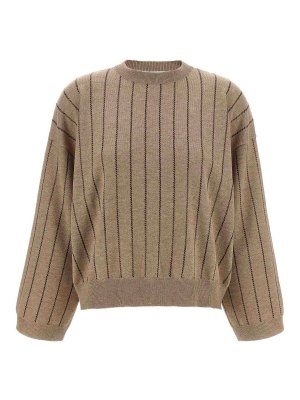 BRUNELLO CUCINELLI: crew necks - Sequin Cashmere Sweater