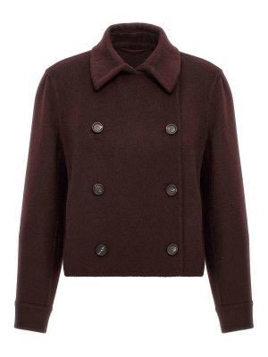 BRUNELLO CUCINELLI: Kurze Mäntel - Kurzer Mantel - Dunkelrot