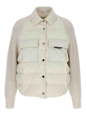 Aspesi Quilted puffer jacket with hood - White | 2N08L58901046