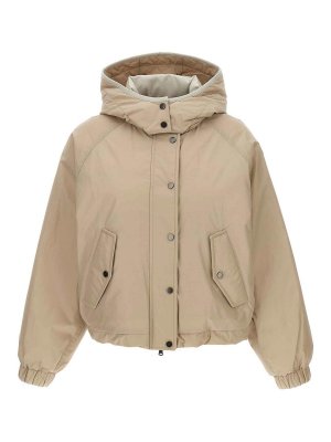 BRUNELLO CUCINELLI: Kurze Daunenjacken - Daunenjacke - Beige