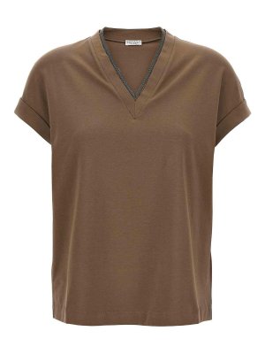 BRUNELLO CUCINELLI: Camisetas - Camiseta - Marrón