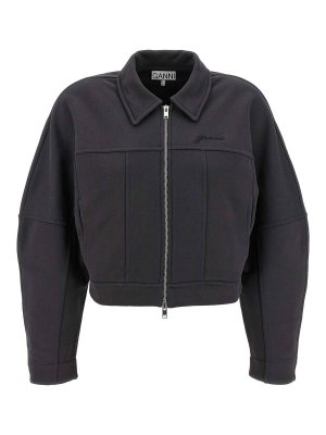 GANNI: bombers - Heavy Terry Jersey Bomber Jacket