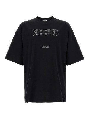 Tシャツ・カットソー MOSCHINO COUTURE Men T-shirt Black 07037041 1555 Moschino logo-print Cotton T-shirt | Black | FARFETCH