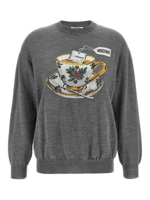 MOSCHINO: maglia collo rotondo - Maglione intarsio