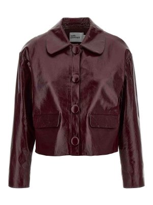 Self Portrait: Chaquetas de cuero - Chaqueta De Cuero - Rojo Oscuro