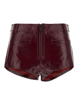 Self Portrait: pantaloni shorts - Shorti in pelle di craquio