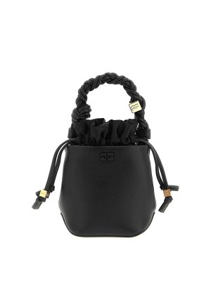 MONCLER ブラック バケットバッグ Moncler ロゴパッチ バケットバッグ | ブラック | FARFETCH JP