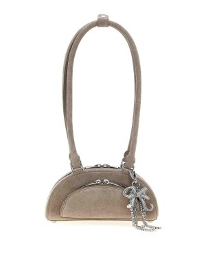 Self Portrait: shoulder bags - Suede Mini With Charm Shoulder Bag