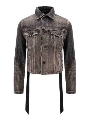 BALENCIAGA: デニムジャケット - ブーツカットジーンズ - グレー