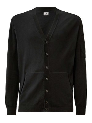 C.P. COMPANY: cardigans - Cotton cardigan with logo detail