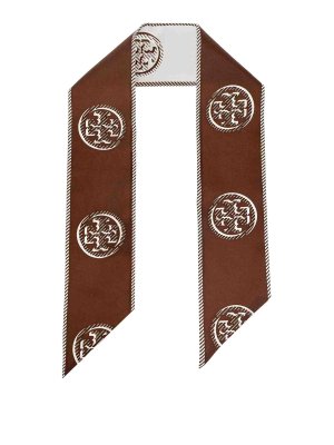 TORY BURCH: ties & bow ties - Cravatta Medallion Logo Ribbon Tie In Seta
