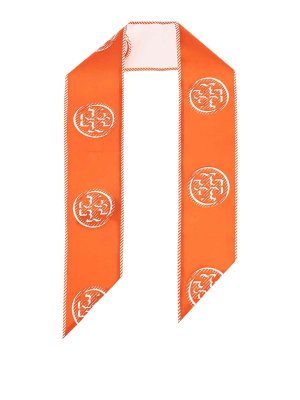 TORY BURCH: ties & bow ties - Cravatta Medallion Logo Ribbon Tie In Seta
