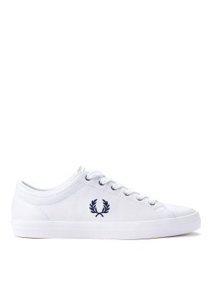 Dsquared2 Low-top leather sneakers with denim profiles