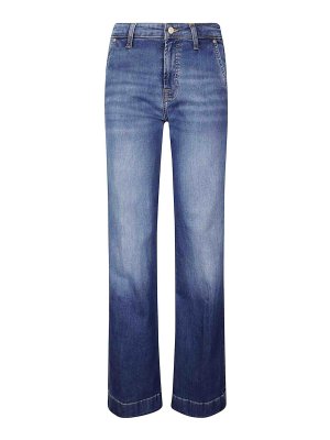 7 FOR ALL MANKIND: Jeans évasés - Jean Bootcut - Bleu