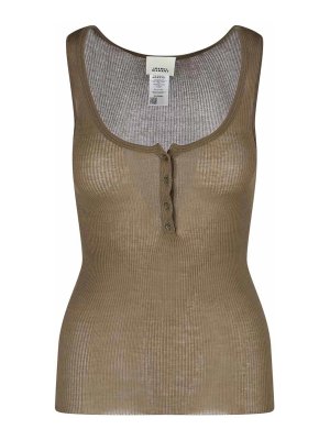 Rabanne Laminate pleated satin top - Beige | 25ECTO077PO0336P742