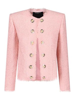 Balmain: giacche casual - Giacca In Tweed Con Paillettes