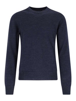 Maison Margiela: U-Boot-Ausschnitt - U-Boot-Pullover - Blau