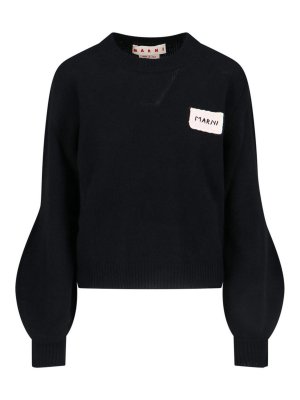 Marni: boat necks - Logo cashmere sweater