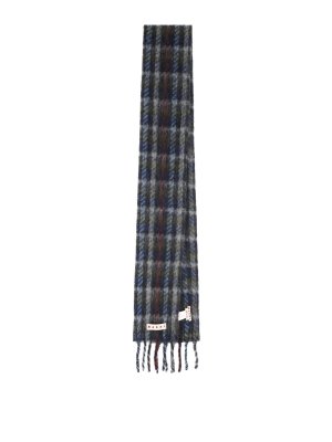 Marni: scarves - Logo striped scarf
