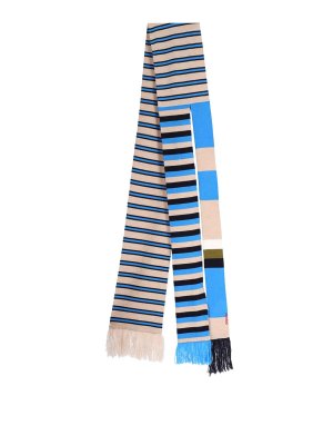 Marni: scarves - Striped scarf in virgin wool