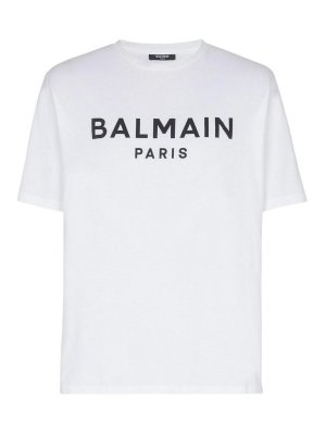 Balmain: t-shirts - T-Shirt With  Paris Print