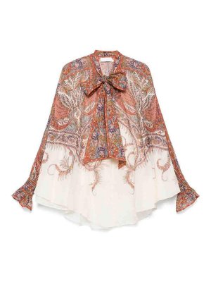 ZIMMERMANN: bluse - Camicetta di cravatta Rhiannon