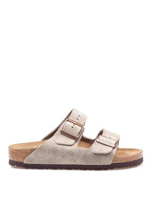 BIRKENSTOCK: sandali - Arizona Bf In Nabuk Colore Taupe