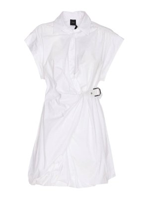 Pinko: knee length dresses - White Gene Dress