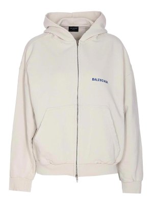 BALENCIAGA: Sweatshirts & Sweaters - Logo Zip Hoodie