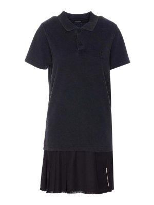 MM6 Maison Margiela Long jersey dress with satin inserts