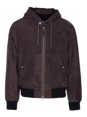TOM FORD: leather jacket - Brown Suede Jacket With Frontal Zip Closure