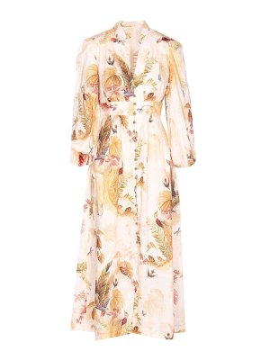 ZIMMERMANN: knee length dresses - Ascension Plunge Midi Dress