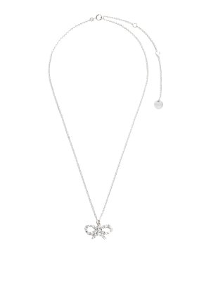 ネックレス・ペンダント Self Portrait Brass Necklace With Crystals Self Portrait Brass necklace with crystals - Silver | PF25621NSL