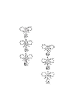 Self Portrait: Earrings - Micro Bow Crystal Tiered Earrings