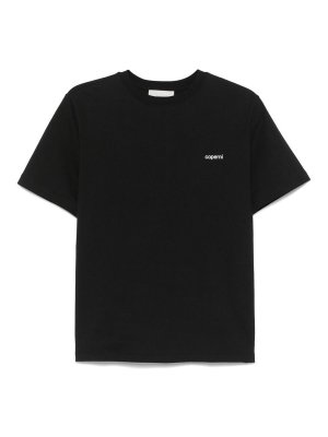 COPERNI: t-shirts - Black T-Shirt With White Logo
