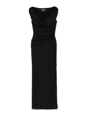 国内発送☆送料関税込【JIL SANDER】Black Cupro Long Dress Jil Sander Cupro Long Dress - Black - Women | J03CT0442J65248001