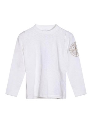 STONE ISLAND: t-shirts - White T-Shirt In Cotton