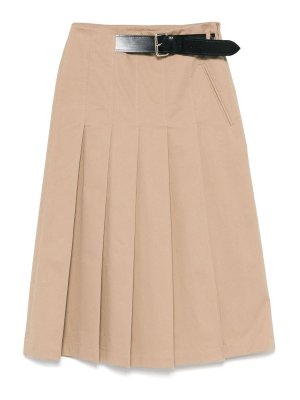 Semicouture: gonne al ginocchio  e longuette - Gonna midi di cotone in beige