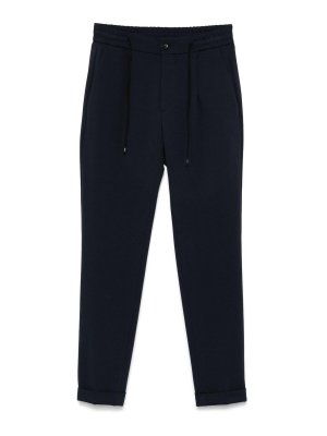 MICHAEL COAL: pantaloni casual - Pantaloni di cotone blu navy