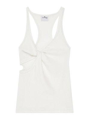 Courreges: Tops & Tank tops - White Cotton Blended Top