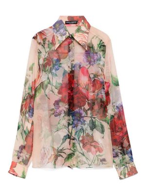 Tシャツ・カットソー Dolce & Gabbana FW25 Floral crop shirt (F5T66THS5TQ HA5PB) Dolce & Gabbana Floral Print Cotton Crop Shirt